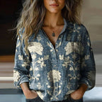 Blouse Vintage à Motif Bohème pour Femme
