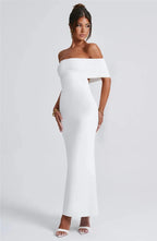 Robe maxi dos nu sans bretelles pour femmes