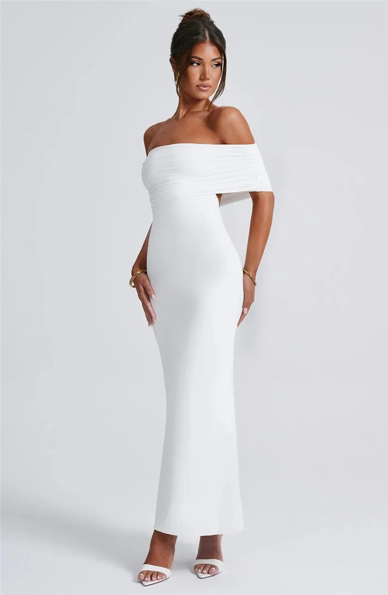 Robe maxi dos nu sans bretelles pour femmes