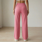 Pantalon de yoga à jambes larges avec taille croisée
