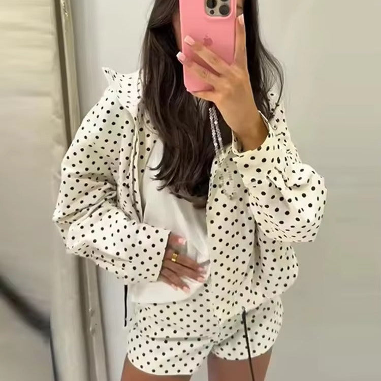 Veste courte à pois pour femmes