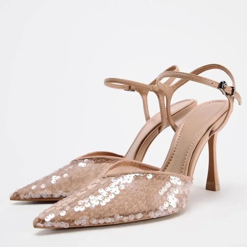 Isabelle Moreau® | Glitzernde Spangen-Pumps mit Pailletten