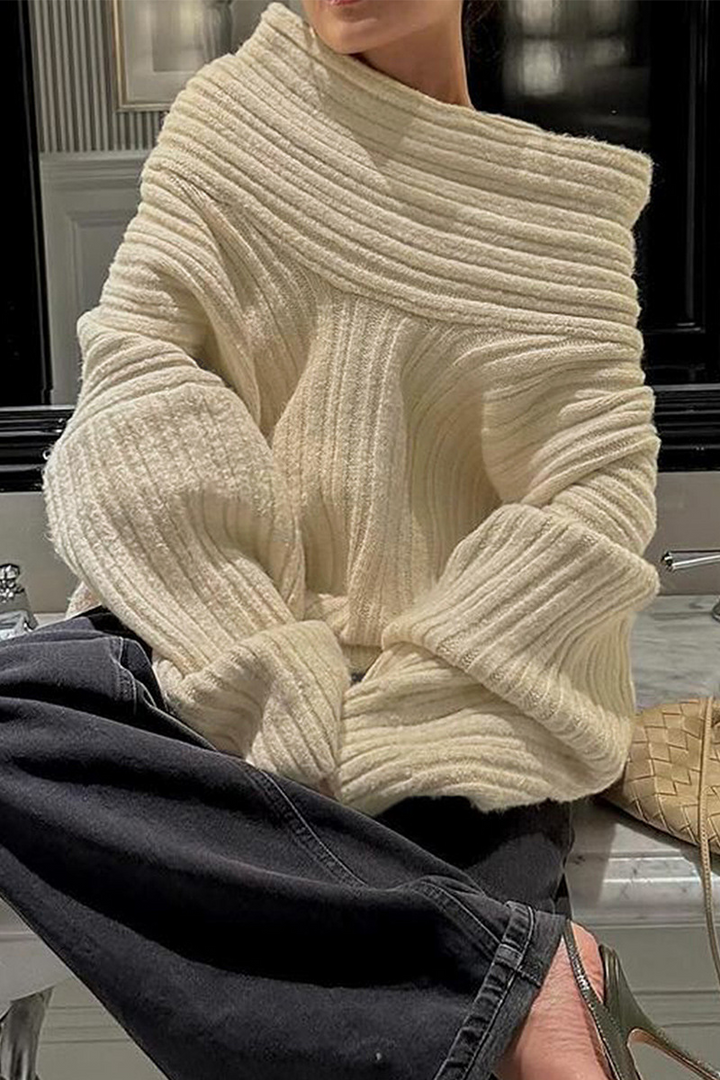 Pull d'hiver en maille confortable pour superposition décontractée