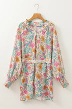 Sophie Paris | Robe à col cranté imprimée avec manches lanterne
