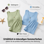 Ensemble deux pièces en tissu froissé avec patte de boutonnage