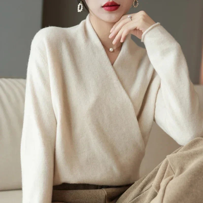 Pull élégant croisé pour femmes