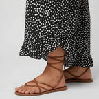Pantalon large fluide à pois pour femme