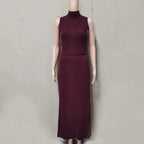Sophie Paris | Robe longue sans manches en maille douce