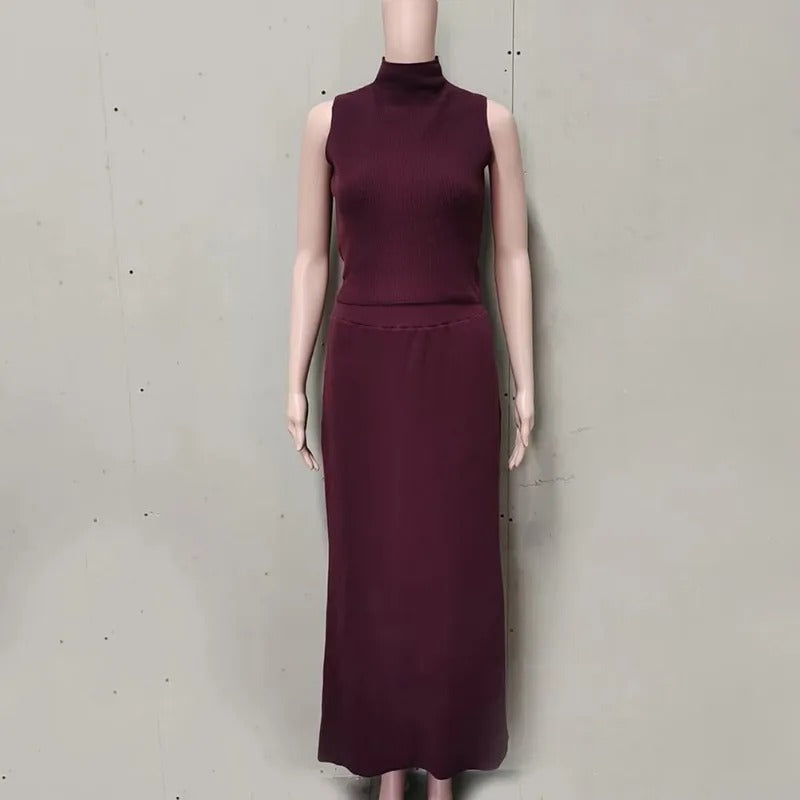 Sophie Paris | Robe longue sans manches en maille douce