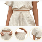 Ensemble décontracté crop top et pantalon long pour femmes