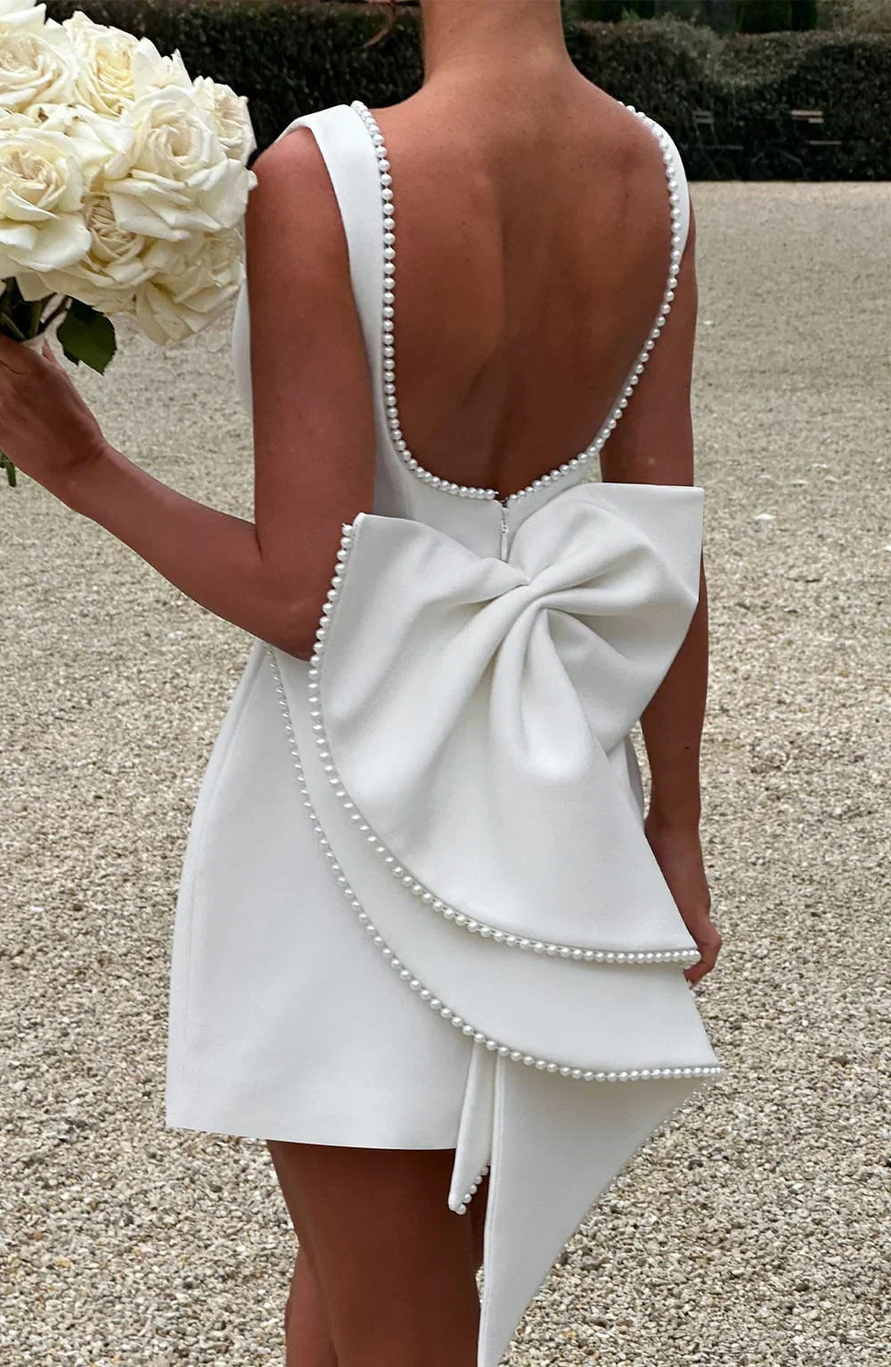 Robe de cocktail pour femme à dos noué