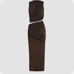 Sophie Paris | Robe longue drapée asymétrique