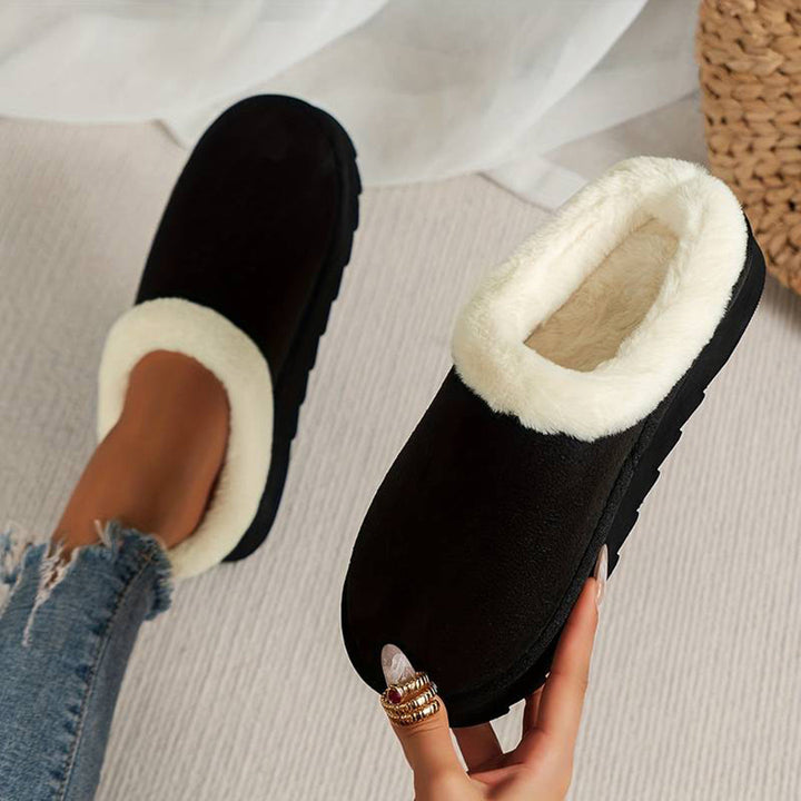 Chaussons pour femmes confortables doublés en polaire et à enfiler