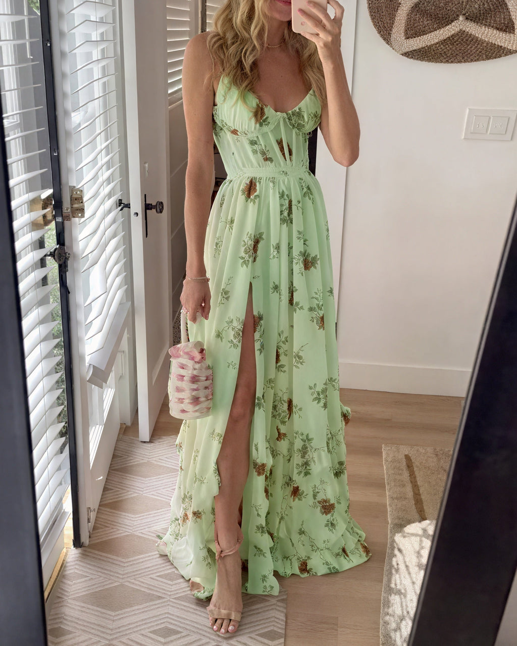 Robe Longue Fleurie Fendue Femme