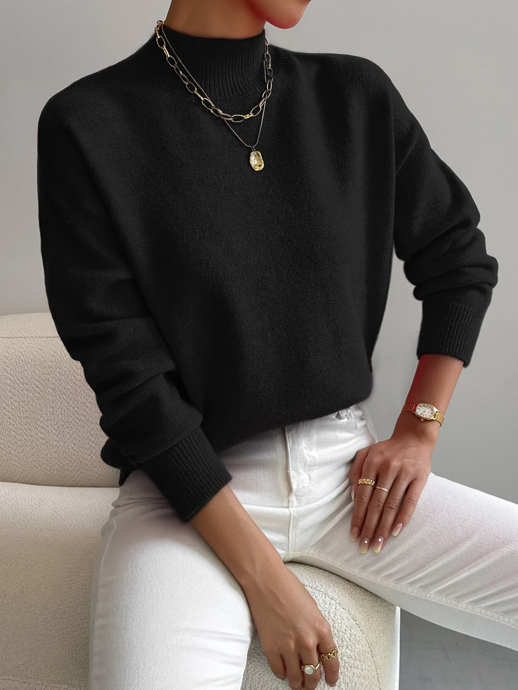 Pull col roulé élégant et confortable