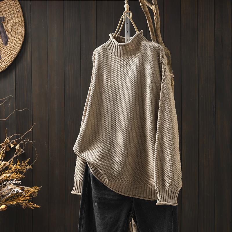 Pull en tricot gaufré confortable pour looks superposés