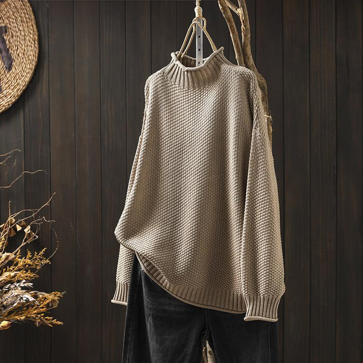 Pull en tricot gaufré confortable pour looks superposés