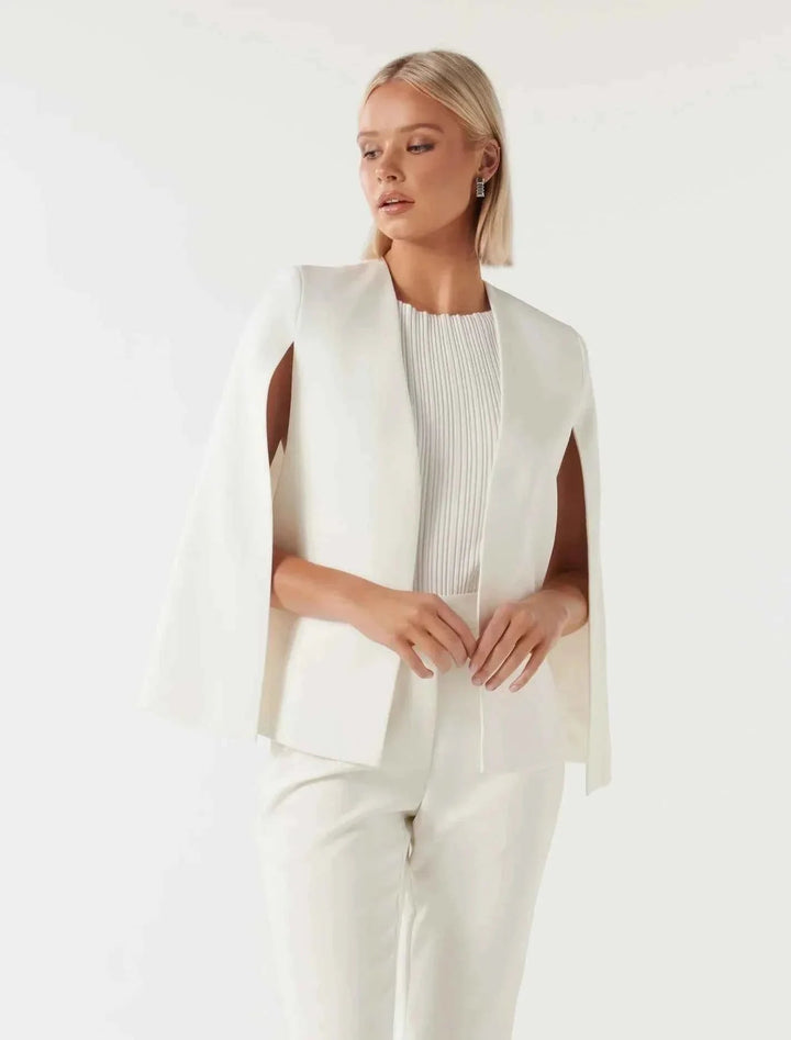 Blazer Cape Élégant pour Femme avec Coupe Flottante et Fente aux Manches