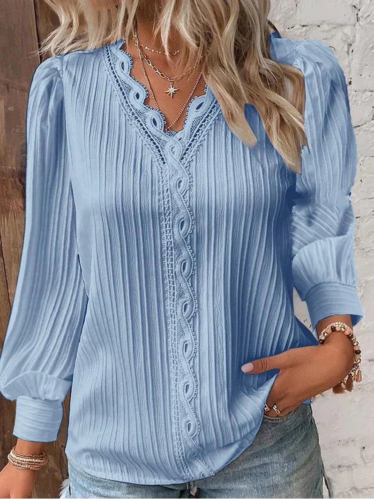Blouse en dentelle de mousseline pour femmes