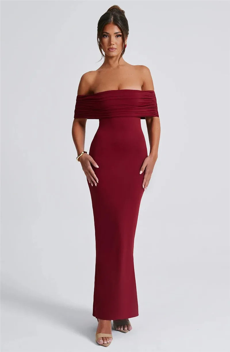 Robe maxi dos nu sans bretelles pour femmes