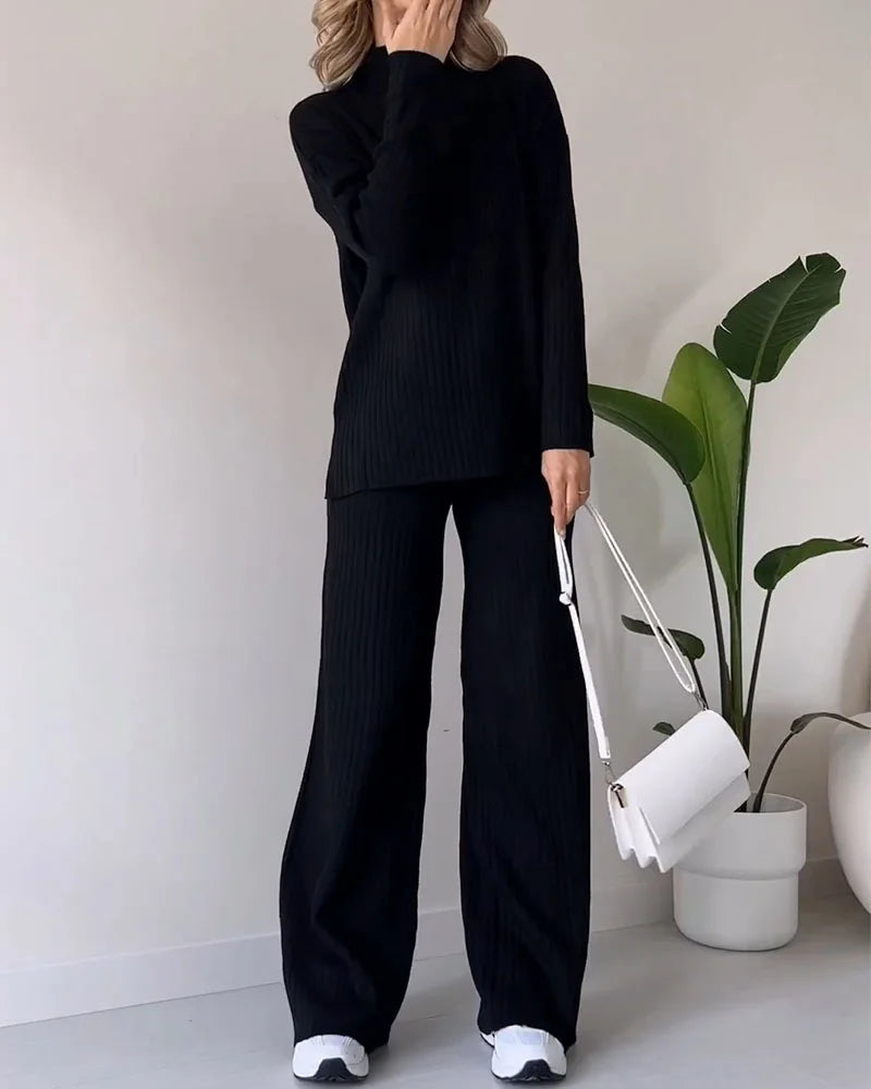 Ensemble Deux Pièces Chic avec Fente pour un Style Décontracté et Sans Effort