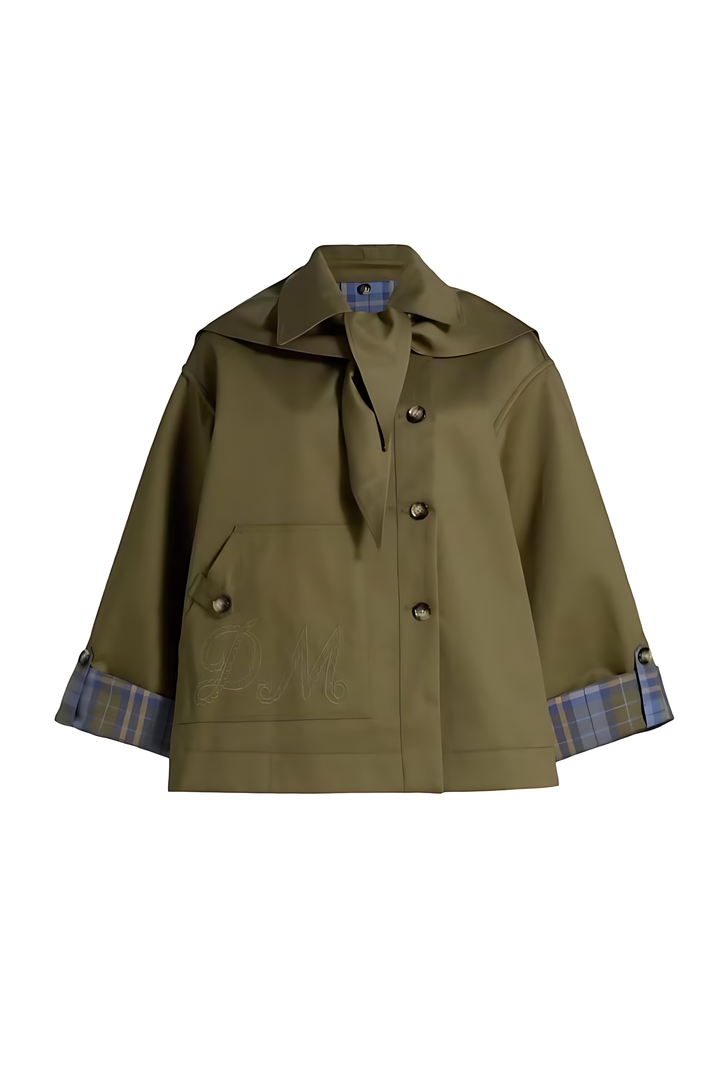 Trench-coat court réversible – Style superposé chic