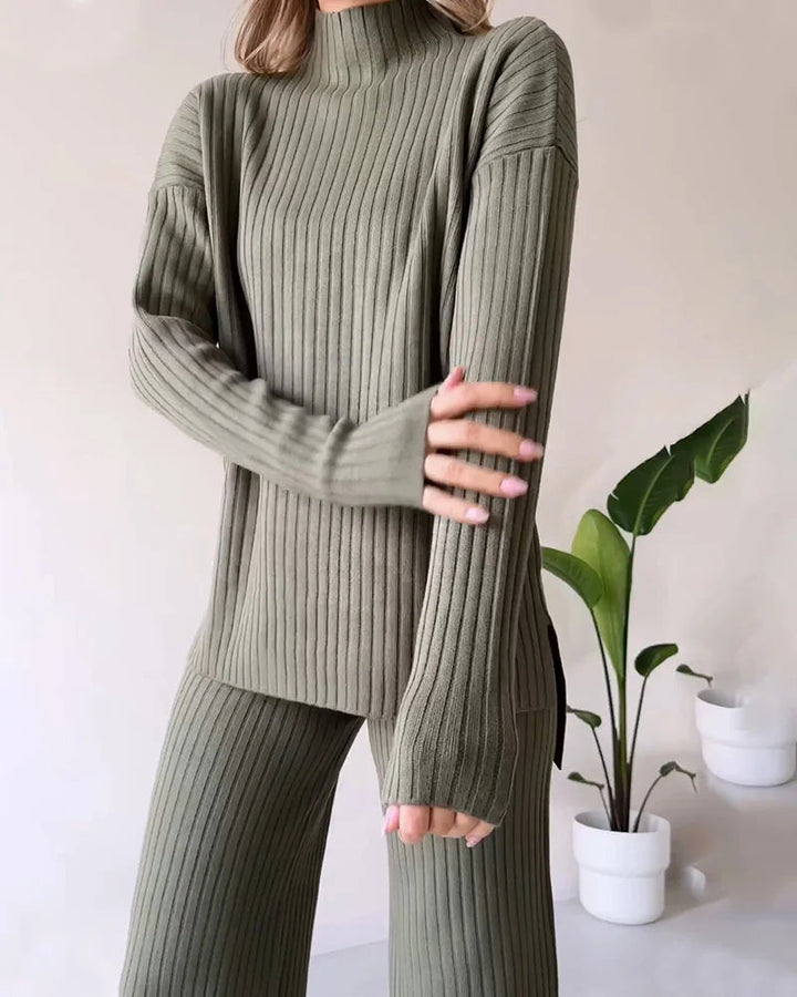 Ensemble Deux Pièces Chic avec Fente pour un Style Décontracté et Sans Effort