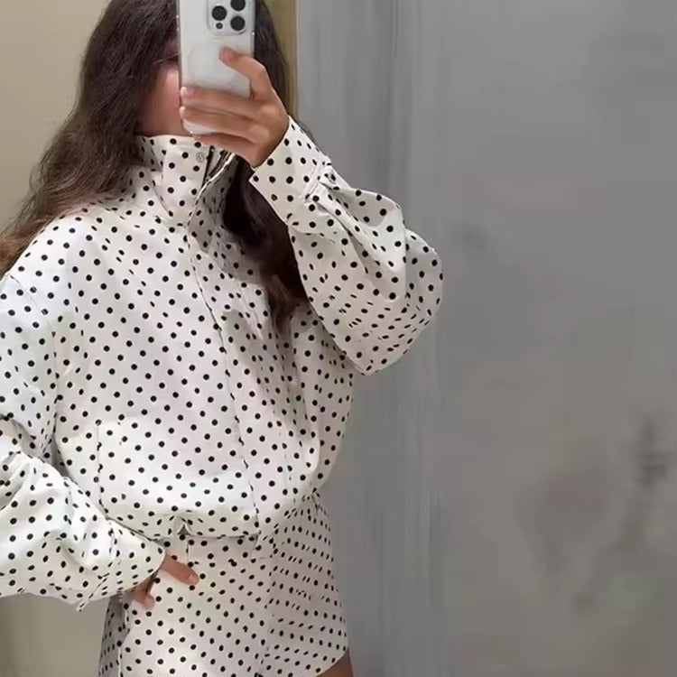 Veste courte à pois pour femmes