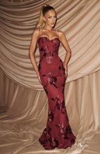 Robe maxi en velours pour femme