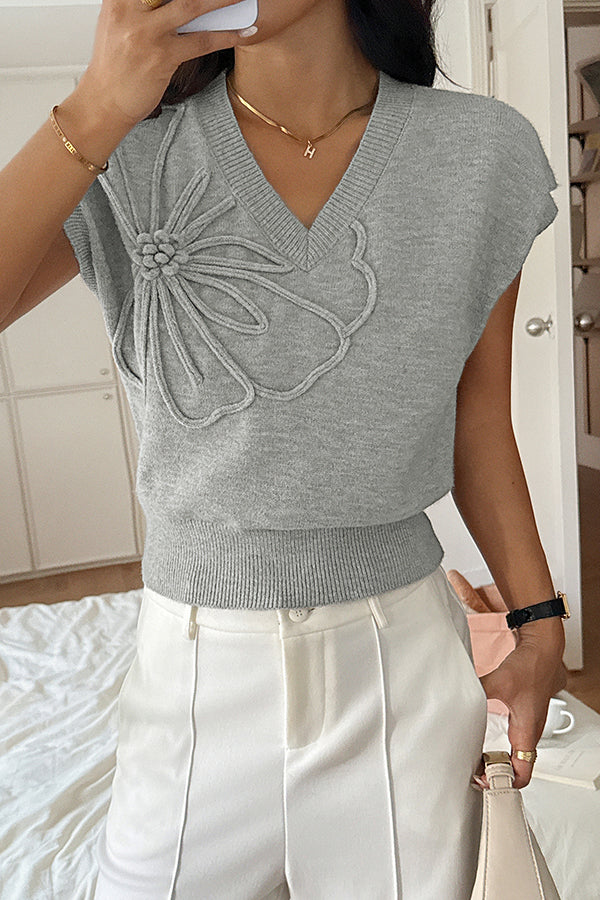 Gilet en tricot ample à col en V confortable