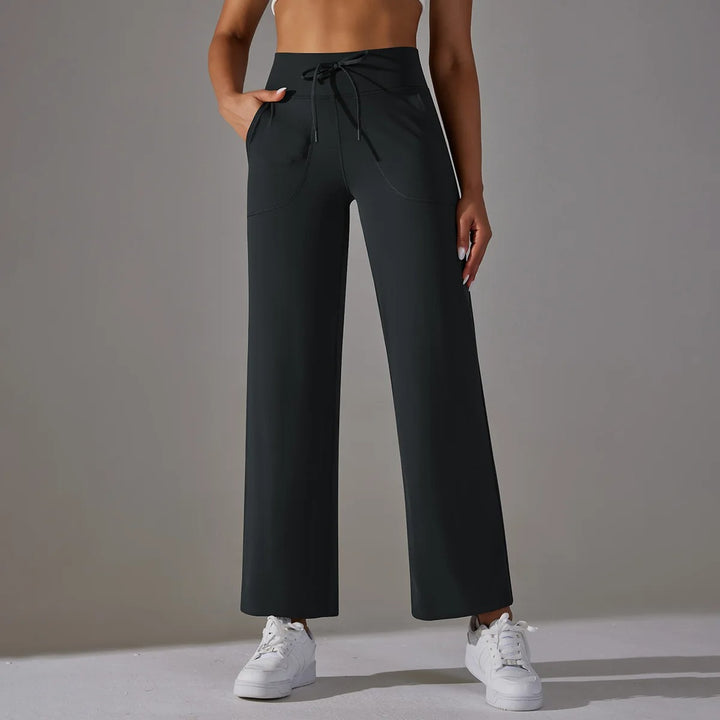 Léa Blanchet® | Pantalon large taille haute avec cordon