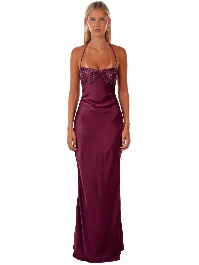Robe Maxi Fluide en Jade pour Femme