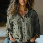 Blouse Vintage à Motif Bohème pour Femme