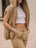 Gilet Femme Sans Manches en Maille Ample