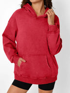 Sweat à capuche oversize effet délavé acide
