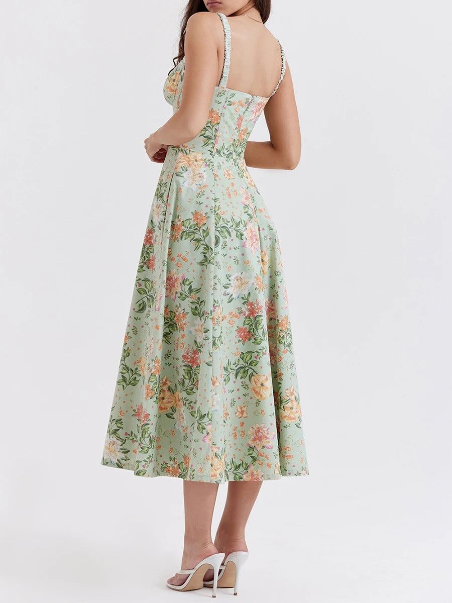 Pauline Laurent® | Robe longue à fleurs au charme romantique