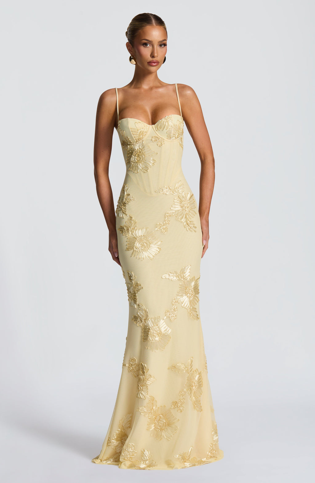 Robe maxi en velours pour femme