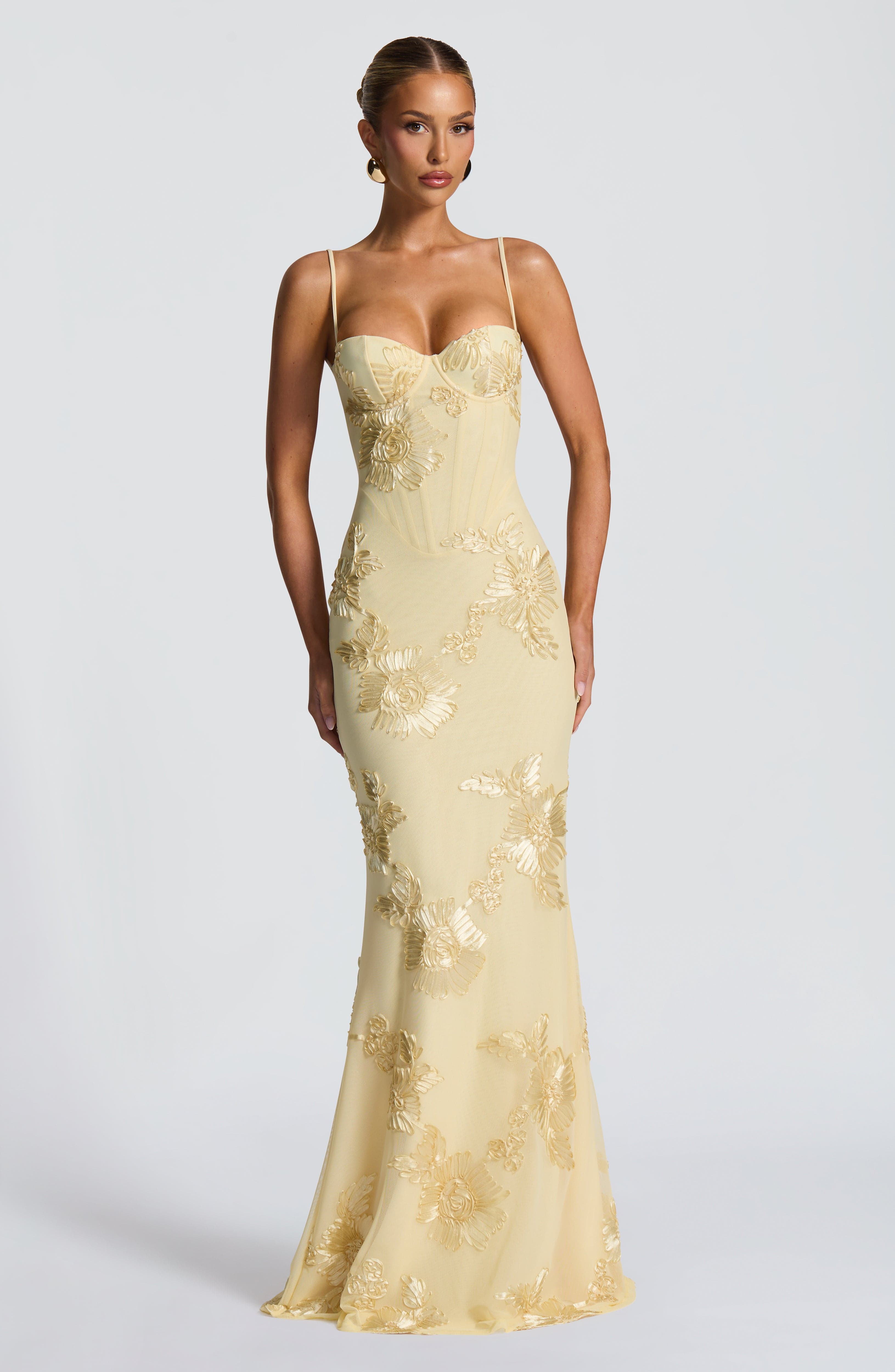 Robe maxi en velours pour femme