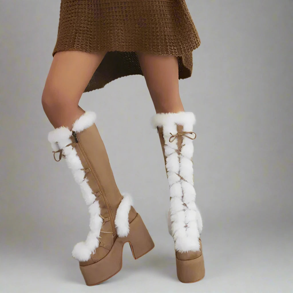 Bottes à plateforme épaisses et confortables pour le style hivernal