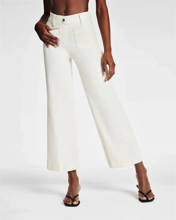 Jean chic taille haute à jambes larges