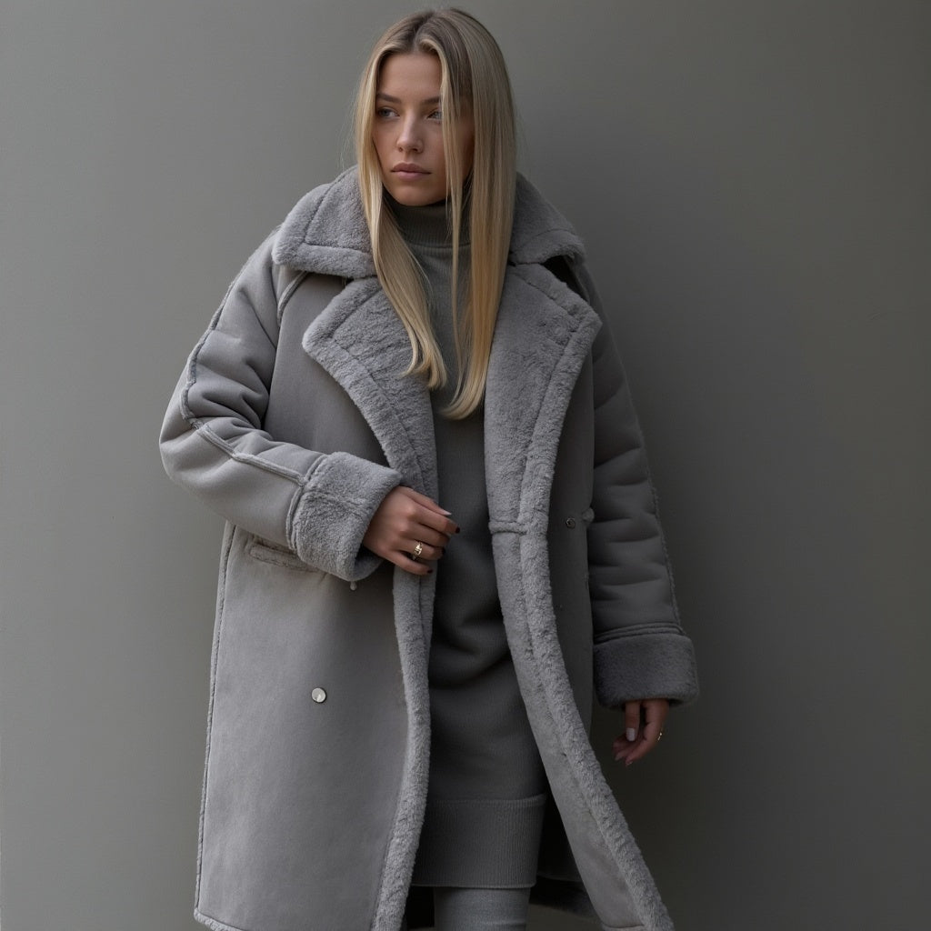Manteau d'hiver élégant en daim
