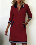Robe en maille sportive avec col zippé