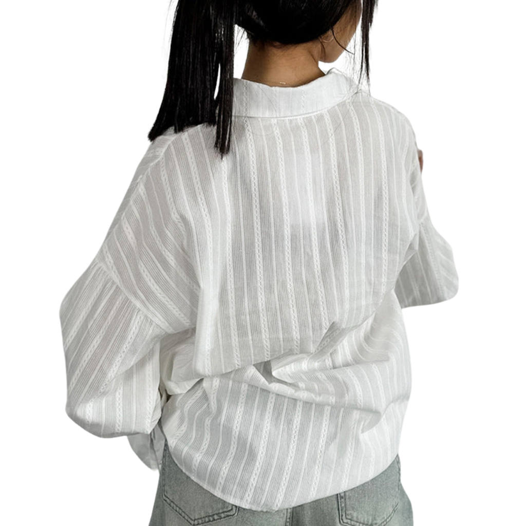 Blouse rayée à poignets noués pour femmes