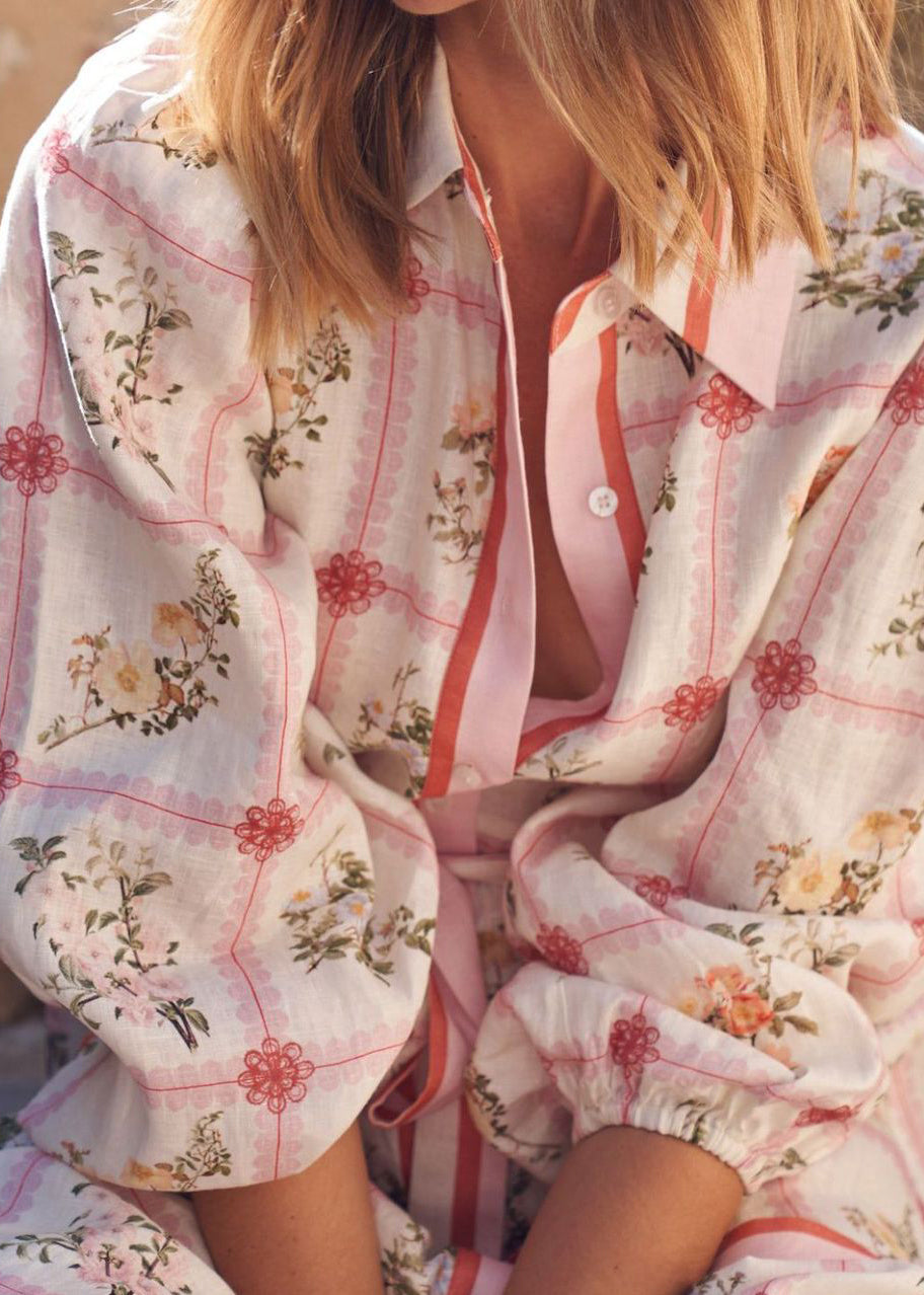Robe longue décontractée en coton pour femme avec col Peter Pan et laçage en dentelle