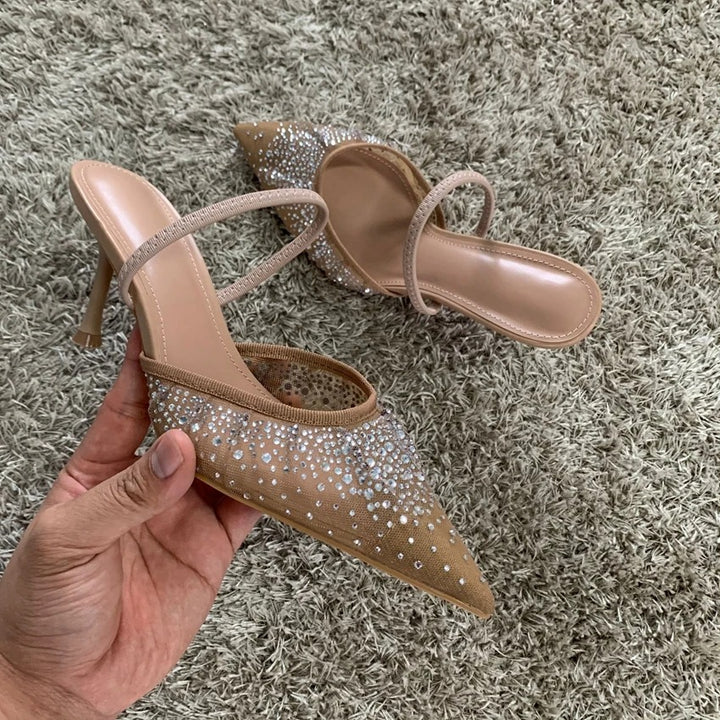 Isabelle Moreau® | Elegante Glitzer-Mules mit Absatz