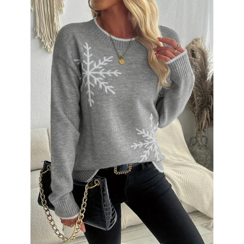 Pull en tricot flocon de neige douillet