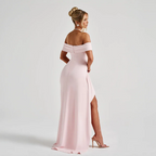 Robe Maxi Fendue Épaules Dénudées