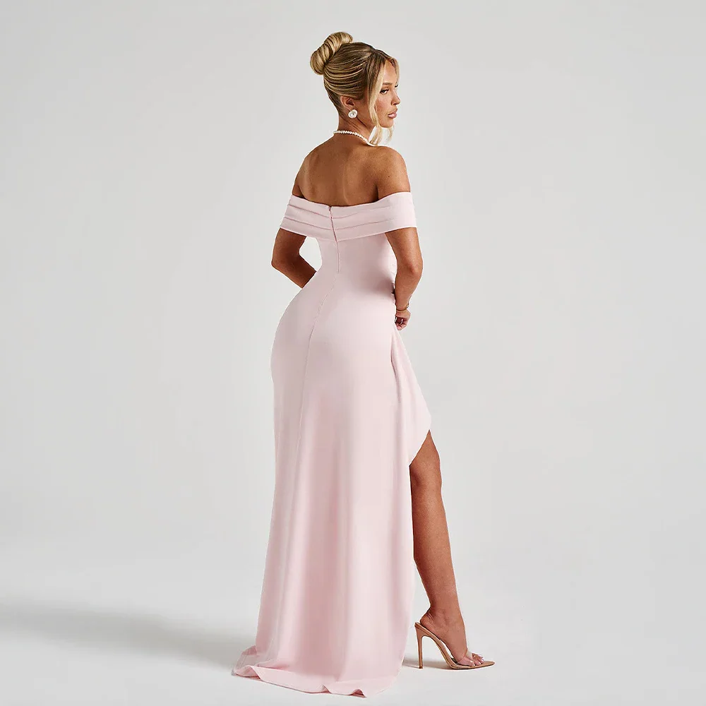 Robe Maxi Fendue Épaules Dénudées