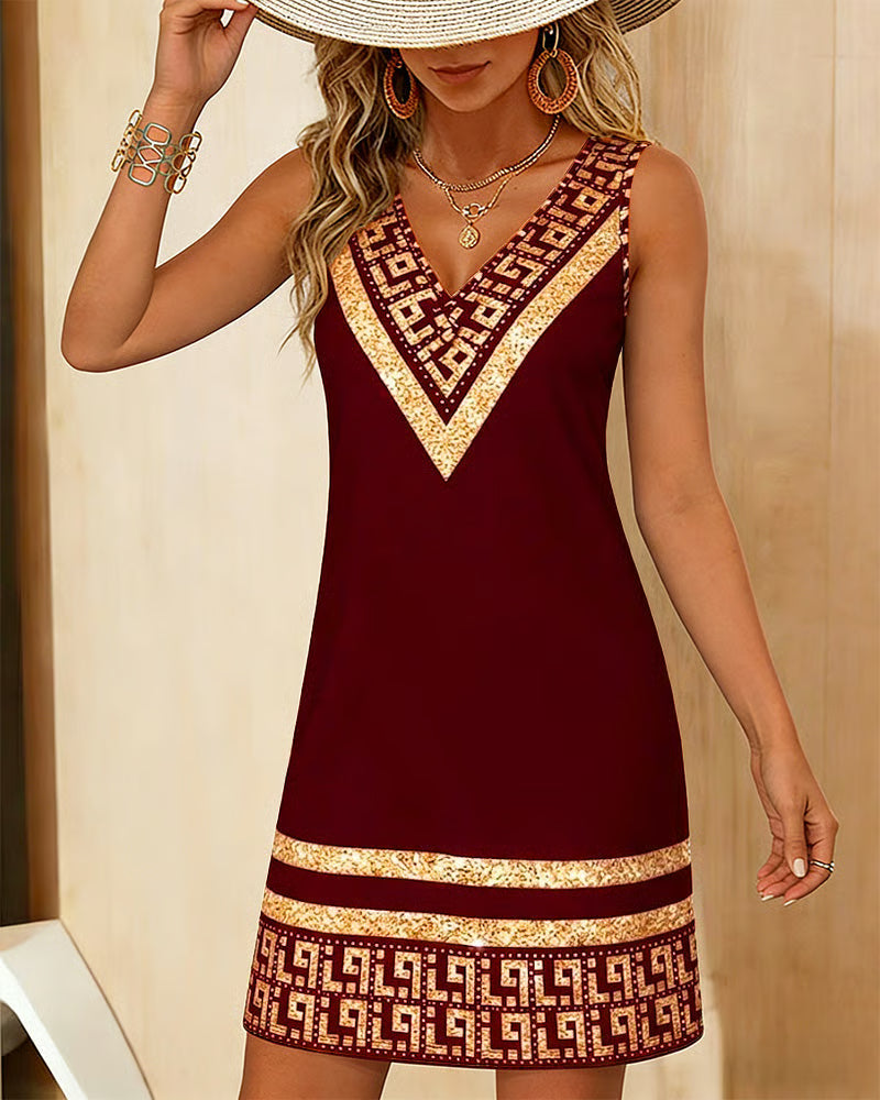 Robe d'été courte sans manches pour femme