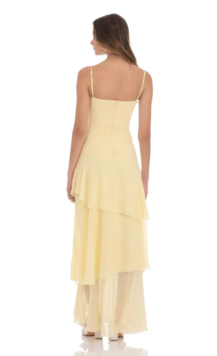 Robe maxi sans manches à col en V pour femme